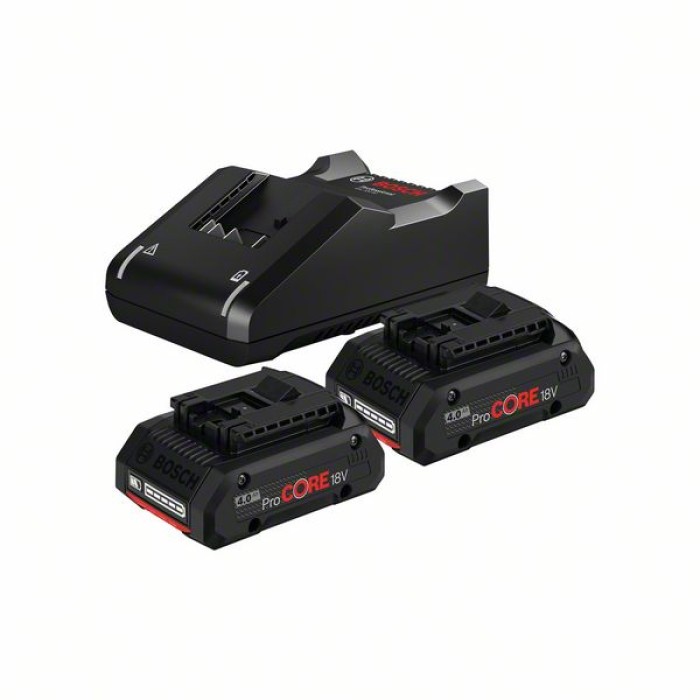Bosch Akku ProCore 18V/4Ah Basis-Set 2 x 18V / 4 Ah Akkus + Ladegerät